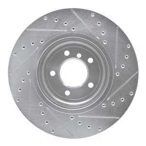 BMW Z4 Brake Rotor (1) - Front Left - R1 Concepts - Drilled & Slotted - Silver - `11-`16